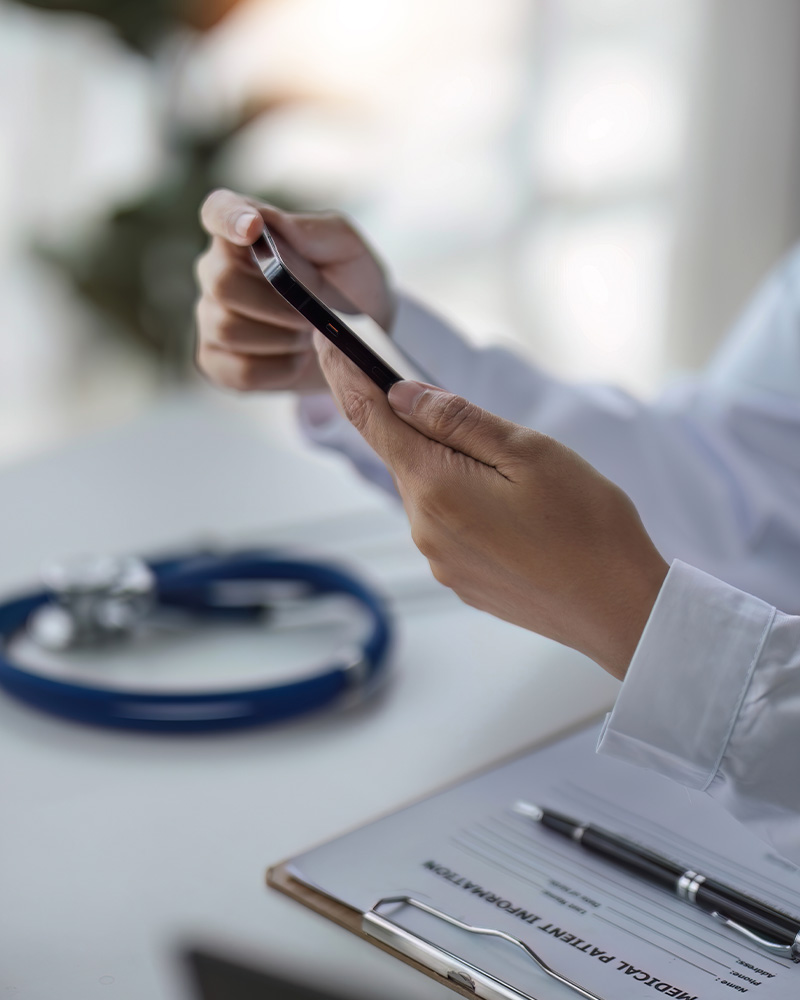 Patient discussing financing options with advisor