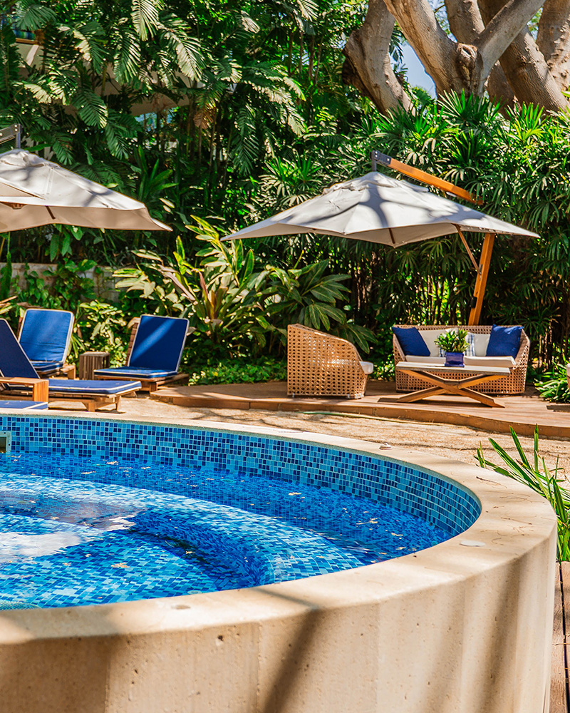 Tropical wellness pool in a jungle resort